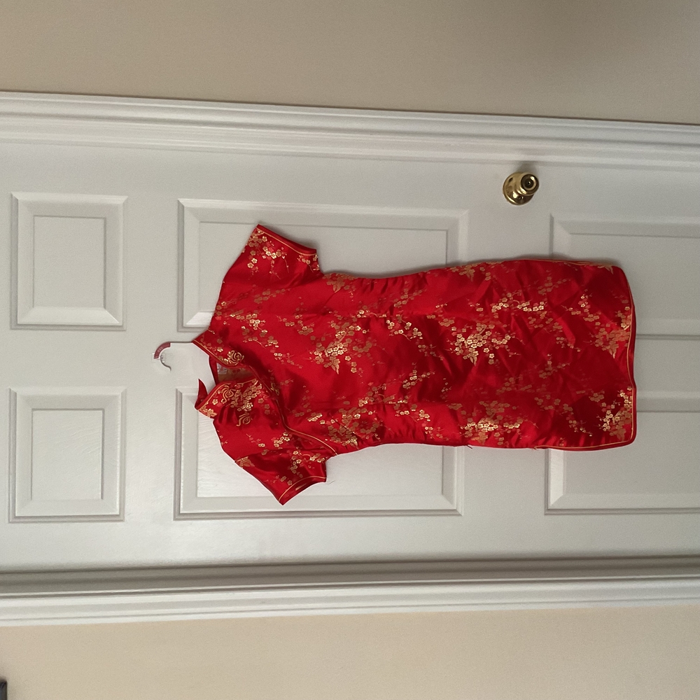 Elegant Red Floral Dress